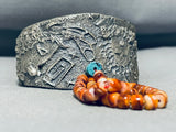 One Of The Most Unique Ever Native American Navajo Turquoise Sterling Silver Jacla Bracelet-Nativo Arts