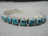 Exquisite Vintage Native American Navajo Sterling Silver Turquoise Bracelet-Nativo Arts