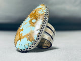 Mesmerizing San Felipe Signed 8 Turquoise Huge Sterling Silver Ring-Nativo Arts
