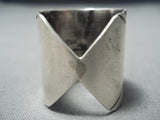 Del John Navajo Old Kingman Turquoise Sterling Silver Ring Native American-Nativo Arts