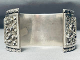 One Of The Most Intricate Vintage Native American Zuni Turquoise Sterling Silver Bracelet-Nativo Arts