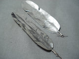 So Long Vintage Native American Navajo Spiny Oyster Sterling Silver Feather Earrings-Nativo Arts