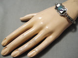 Incredible Intricate Vintage Native American Navajo Spiderweb Turquoise Sterling Silver Bracelet-Nativo Arts
