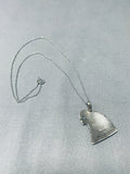 Native American Polyquaptewa Vintage Hop Sterling Silver Eagle Necklace Old-Nativo Arts