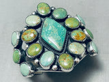One Of The Best Native American Navajo Green Turquoise Sterling Silver Bracelet-Nativo Arts