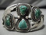 Tremendous Vintage Native American Navajo Cerrillos Turquoise Sterling Silver Bracelet Old-Nativo Arts