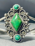 Very Rare Vintage Native American Navajo Orvil Jack Turquoise Sterling Silver Bracelet-Nativo Arts
