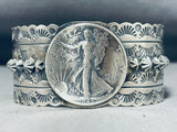 Signed San Felipe Sterling Silver Coin Bracelet-Nativo Arts
