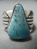 Important Vintage Native American Zuni Simplicio Turquoise Sterling Silver Ring-Nativo Arts