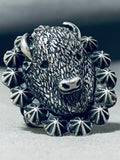 Unbelievable Native American Navajo Sterling Silver Buffalo Ring-Nativo Arts
