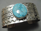 Vivid Carico Lake Turquoise Native American Sterling Silver Bracelet-Nativo Arts