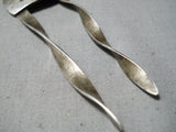 Marvelous Vintage Native American Navajo Turquoisd Sterling Silver Hair Barrette Old-Nativo Arts