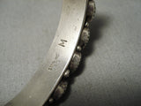 Heavy And Thick!! Vintage Native American Navajo Royston Turquoise Sterling Silver Bracelet-Nativo Arts