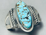 One Of The Best Vintage Native American Navajo #8 Turquoise Sterling Silver Bracelet-Nativo Arts