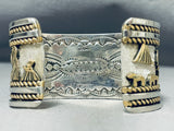 Nelson Native American Navajo Sterling Silver & Gold Storyteller Bracelet-Nativo Arts