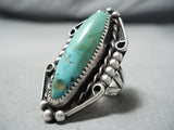 Incredible Vintage Native American Hopi Pilot Mountain Turquoise Sterling Silver Ring Old-Nativo Arts