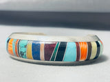 Astonishing Vintage Native American Navajo Turquoise + Multi Sterling Silver Bracelet-Nativo Arts