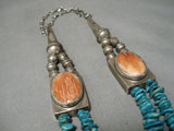 Native American Important Opulent Vintage Santo Domingo Turquoise Sterling Silver Necklace Old-Nativo Arts