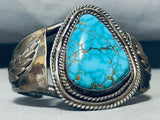 Villa Grove Museum Vintage Native American Navajo Turquoise Sterling Silver Bracelet-Nativo Arts