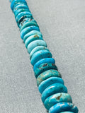 Native American Turquoise Disc Vintage Navajo Sterling Silver Necklace-Nativo Arts