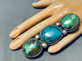 45 Gram Colossal Vintage Native American Navajo Turquoise Sterling Silver Ring-Nativo Arts