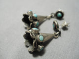 Quality Vintage Native American Navajo Snake Eyes Turquoise Sterling Silver Earrings Old-Nativo Arts