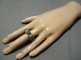 Thick And Heavy!! Vintage Native American Navajo Cerrillos Turquoise Sterling Silver Ring-Nativo Arts