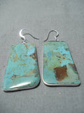 Vibrant Santo Domingo Royston Turquoise Sterling Silver Earrings Native American-Nativo Arts