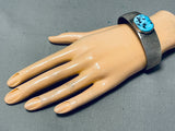 Dynamic Vintage Native American Navajo Sleeping Beauty Turquoise Sterling Silver Bracelet Signed-Nativo Arts