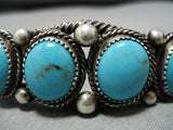 Museum Vintage Native American Navajo #8 Turquoise Sterling Silver Bracelet Cuff-Nativo Arts