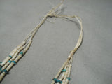 Earlier Vintage Santo Domingo/ Navajo Green Turquoise Native American Necklace-Nativo Arts