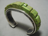 The Best Native American Navajo Gaspeite Sterling Silver Native American Navajo Inlay Bracelet-Nativo Arts