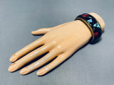 Native American Important Vintage Santo Domingo Anthony Lovato Brass Inlay Bracelet-Nativo Arts