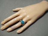 Dynamic Vintage Native American Navajo Bisbee Turquoise Sterling Silver Ring Old-Nativo Arts