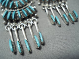 Exquisite Zuni Turquoise Sterling Silver Earrings Native American-Nativo Arts