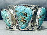 Extraordinary Native American Navajo 8 Turquoise Sterling Silver Bracelet-Nativo Arts