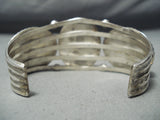 Spectacular Vintage Native American Navajo Green Turquoise Sterling Silver Bracelet-Nativo Arts