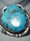 One Of Biggest Best Vintage Native American Navajo Morenci Turquoise Sterling Silver Bracelet-Nativo Arts