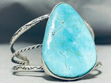 Colossal San Felipe 8 Turquoise Teardrop Sterling Silver Jake Francosa Bracelet-Nativo Arts
