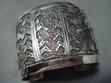 Picturesque Navajo Sterling Silver Storyteller Bracelet Native American-Nativo Arts