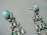 Breathtaking Native American Navajo Royston Turquoise Sterling Silver Earrings-Nativo Arts