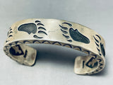 Eddie Begay Heavy Vintage Native American Navajo Thick Sterling Silver Bracelet-Nativo Arts