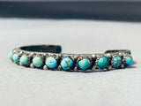 Very Old Vintage Native American Navajo Blue Green Turquoise Sterling Silver Bracelet-Nativo Arts