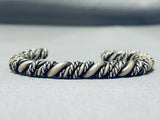 Marvelous Vintage Native American Navajo Sterling Silver Twist Bracelet-Nativo Arts