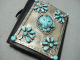 Native American Museum Hand Carved Bear Turquoise Sterling Silver Ketoh Bracelet-Nativo Arts