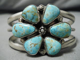 Rare Vintage Turquoise Mountain Sterling Silver Native American Bracelet Cuff-Nativo Arts