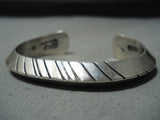Authentic Vintage Native American Navajo Orville Tsinnie Sterling Silver Bracelet-Nativo Arts