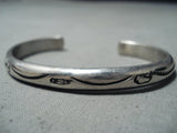 Phenomenal Vintage Navajo Native American Sterling Silver Bracelet Old-Nativo Arts