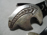 Exceptional Vintage Native American Navajo Sterling Silver Bears Concho Belt Old-Nativo Arts