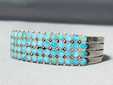One Of The Best Important Dishta Turquoise Vintage Native American Zuni Sterling Silver Bracelet-Nativo Arts